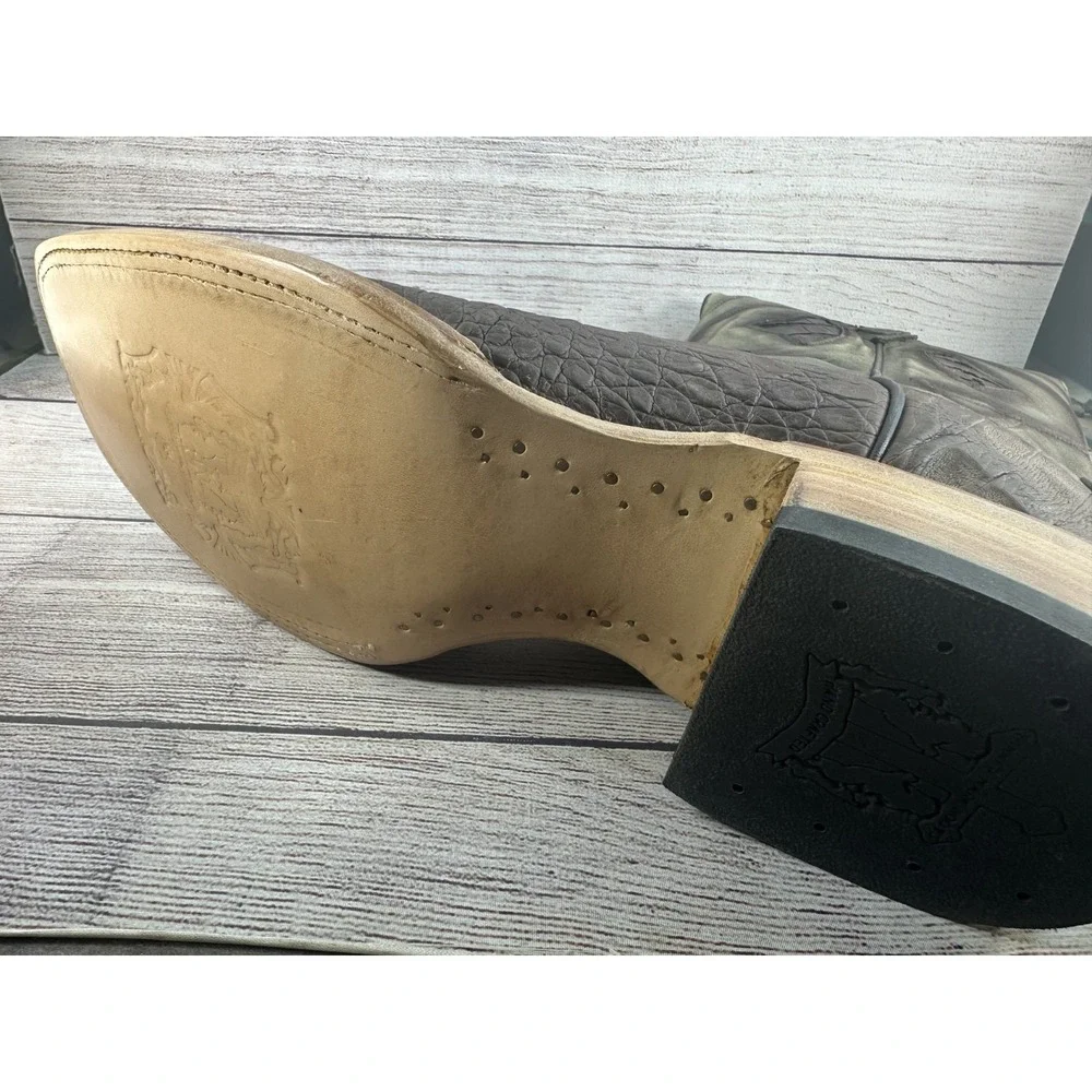 Tanner Mark Men's Exotic Leather Genuine Caiman Oak Boots Size 13 NWB $550